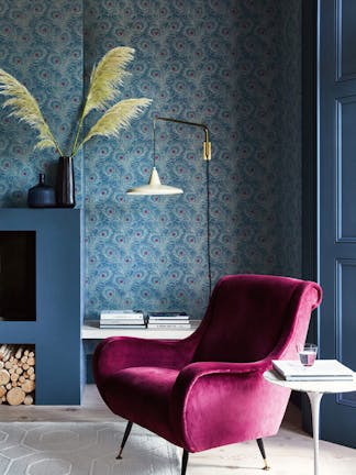 Hick’s Blue und die Tapete Carlton House Terrace in Blue Plume – eine ideale Kombination.